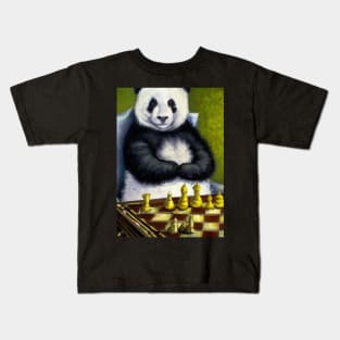 Panda Plays Chess Kids T-Shirt